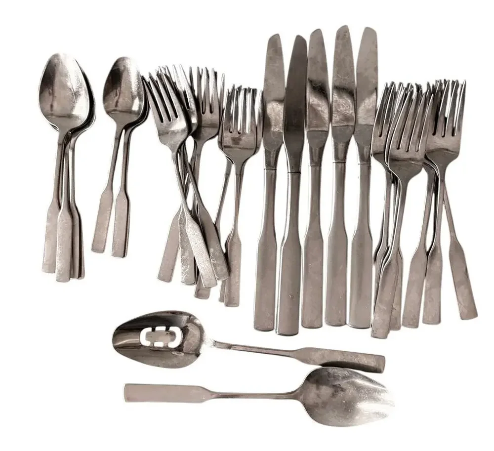 Oneida Deluxe Stainless Flatware Lot 32 Pc Mid Century Modern MCM